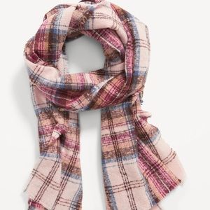 NWT OLD NAVY Plaid Flannel Scarf   Color: Pink Plaid OS Cozy, soft-brushed